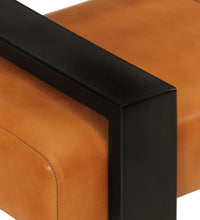 Sitzbank Schwarz und Braun 110 cm Echtes Ziegenleder