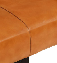 Sitzbank Schwarz und Braun 110 cm Echtes Ziegenleder