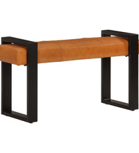 Sitzbank Schwarz und Braun 110 cm Echtes Ziegenleder