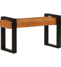 Sitzbank Schwarz und Braun 110 cm Echtes Ziegenleder