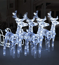 Weihnachtsdekoration Rentiere mit Schlitten 240 LEDs Acryl