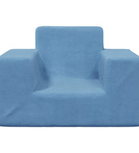 Kindersofa Blau Weich Plüsch