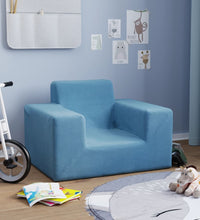 Kindersofa Blau Weich Plüsch