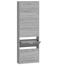 Schuhschrank Grau Sonoma 59x17x169 cm Holzwerkstoff