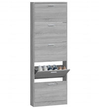 Schuhschrank Grau Sonoma 59x17x169 cm Holzwerkstoff