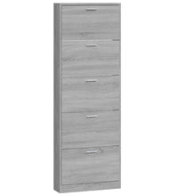 Schuhschrank Grau Sonoma 59x17x169 cm Holzwerkstoff