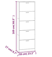 Schuhschrank Grau Sonoma 59x17x169 cm Holzwerkstoff