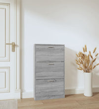 Schuhschrank Grau Sonoma 59x17x108 cm Holzwerkstoff