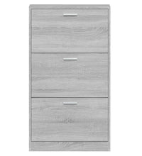 Schuhschrank Grau Sonoma 59x17x108 cm Holzwerkstoff