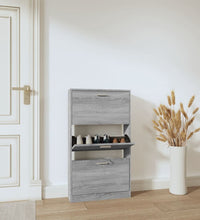 Schuhschrank Grau Sonoma 59x17x108 cm Holzwerkstoff