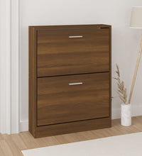 Schuhschrank Braun Eichen-Optik 59x17x81 cm Holzwerkstoff