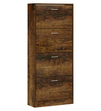 Schuhschrank Räuchereiche 63x24x147 cm Holzwerkstoff