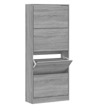 Schuhschrank Grau Sonoma 63x24x147 cm Holzwerkstoff