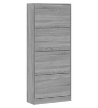 Schuhschrank Grau Sonoma 63x24x147 cm Holzwerkstoff