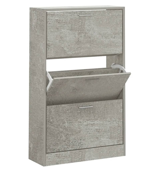 Schuhschrank Betongrau 63x24x103 cm Holzwerkstoff