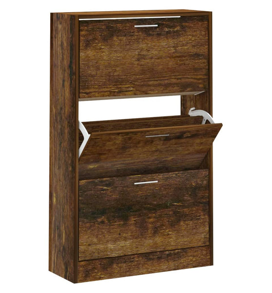 Schuhschrank Räuchereiche 63x24x103 cm Holzwerkstoff