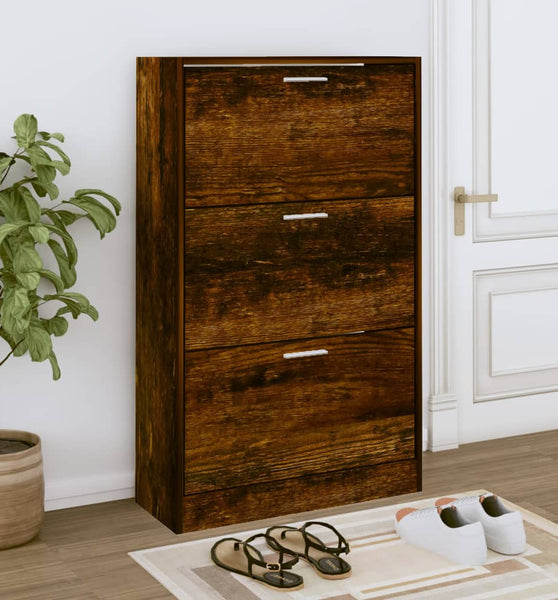 Schuhschrank Räuchereiche 63x24x103 cm Holzwerkstoff