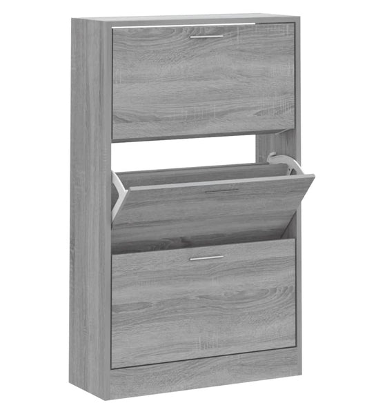 Schuhschrank Grau Sonoma 63x24x103 cm Holzwerkstoff