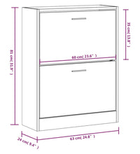 Schuhschrank Schwarz 63x24x81 cm Holzwerkstoff