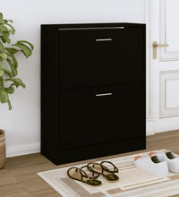 Schuhschrank Schwarz 63x24x81 cm Holzwerkstoff