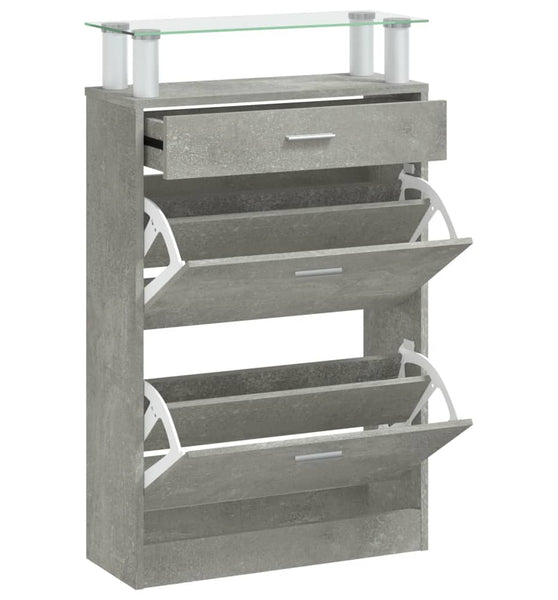 Schuhschrank Betongrau 63x24x104 cm Holzwerkstoff