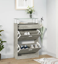 Schuhschrank Betongrau 63x24x104 cm Holzwerkstoff