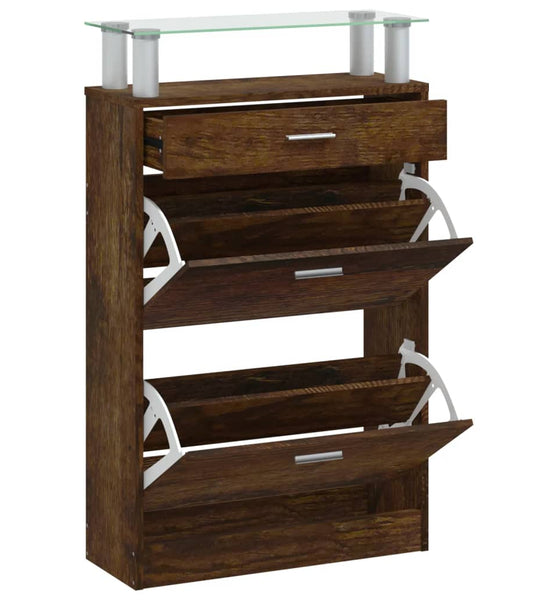 Schuhschrank Räuchereiche 63x24x104 cm Holzwerkstoff