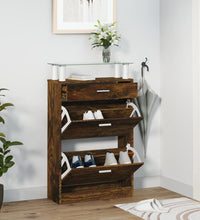 Schuhschrank Räuchereiche 63x24x104 cm Holzwerkstoff