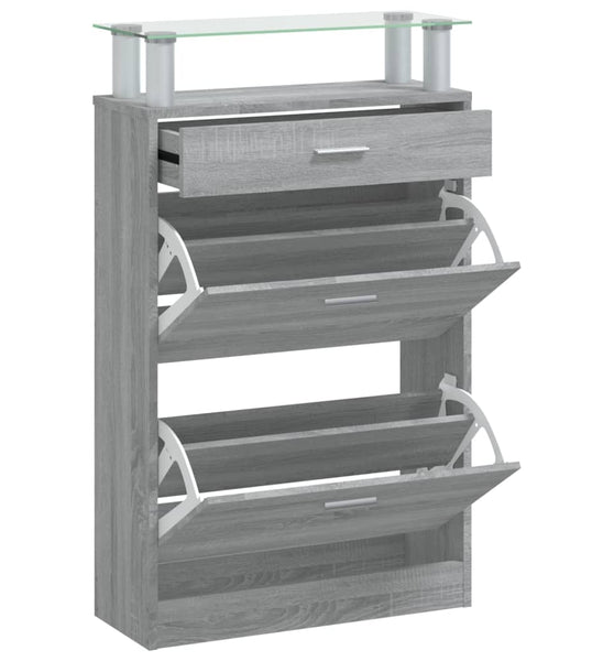 Schuhschrank Grau Sonoma 63x24x104 cm Holzwerkstoff