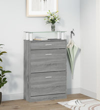 Schuhschrank Grau Sonoma 63x24x104 cm Holzwerkstoff