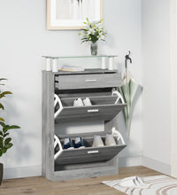 Schuhschrank Grau Sonoma 63x24x104 cm Holzwerkstoff