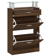 Schuhschrank Braun Eichen-Optik 63x24x104 cm Holzwerkstoff