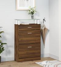 Schuhschrank Braun Eichen-Optik 63x24x104 cm Holzwerkstoff