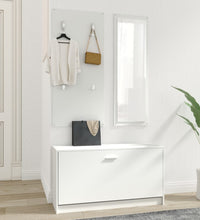 3-tlg. Flurmöbel-Set Weiß Holzwerkstoff