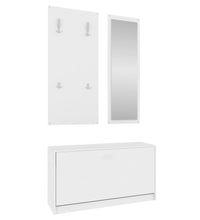 3-tlg. Flurmöbel-Set Weiß Holzwerkstoff