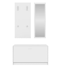 3-tlg. Flurmöbel-Set Weiß Holzwerkstoff