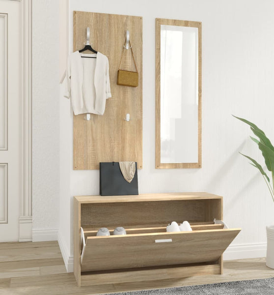 3-tlg. Flurmöbel-Set Sonoma-Eiche Holzwerkstoff