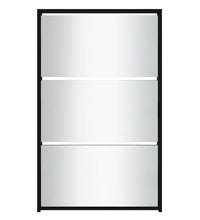 Schuhschrank mit Spiegel 3 Fächer Schwarz 63x17x102,5 cm