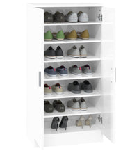 Schuhschrank Hochglanz-Weiß 55x35x108 cm Holzwerkstoff