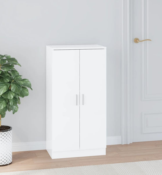 Schuhschrank Hochglanz-Weiß 55x35x108 cm Holzwerkstoff