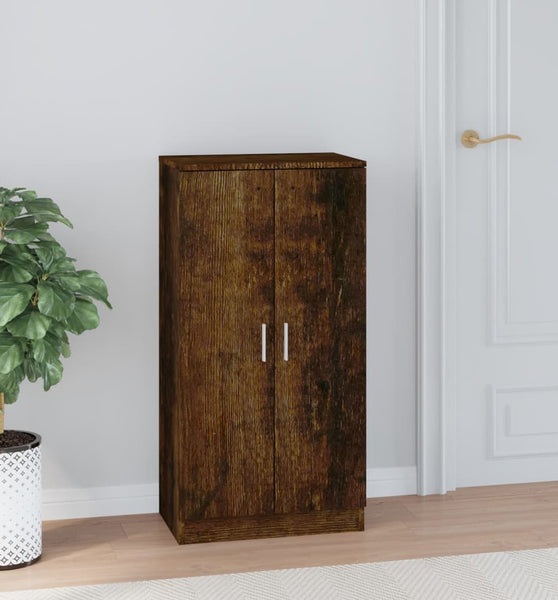 Schuhschrank Räuchereiche 55x35x108 cm Holzwerkstoff