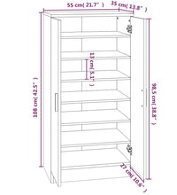 Schuhschrank Grau Sonoma 55x35x108 cm Holzwerkstoff