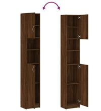 Badezimmerschrank Braun Eiche 32x25,5x190 cm Holzwerkstoff