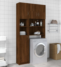 Badezimmerschrank Braun Eiche 32x25,5x190 cm Holzwerkstoff
