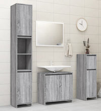 Badschrank Grau Sonoma 30x30x95 cm Holzwerkstoff