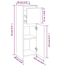 Badschrank Grau Sonoma 30x30x95 cm Holzwerkstoff