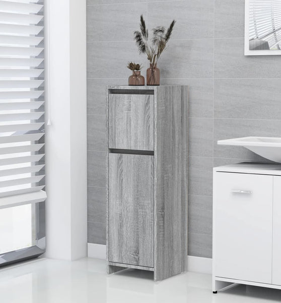 Badschrank Grau Sonoma 30x30x95 cm Holzwerkstoff