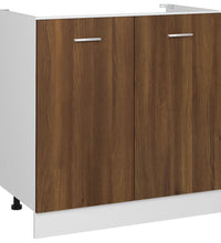 Spülenunterschrank Braun Eiche-Optik 80x46x81,5cm Holzwerkstoff