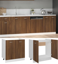 Spülenunterschrank Braun Eiche-Optik 80x46x81,5cm Holzwerkstoff