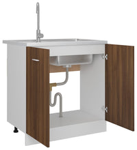Spülenunterschrank Braun Eiche-Optik 80x46x81,5cm Holzwerkstoff